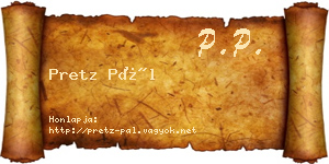 Pretz Pál névjegykártya